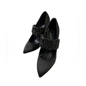 Karl Lagerfeld Black Jeweled High Heels
